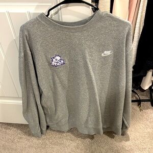 TCU Nike Heather Gray Sweatshirt
